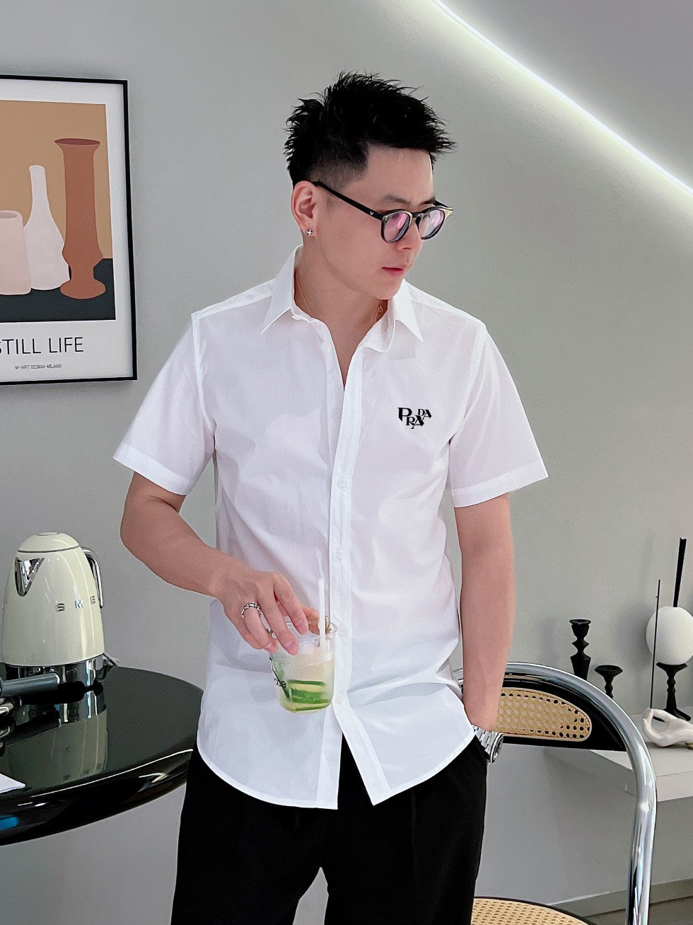 프라다 남자 반팔셔츠