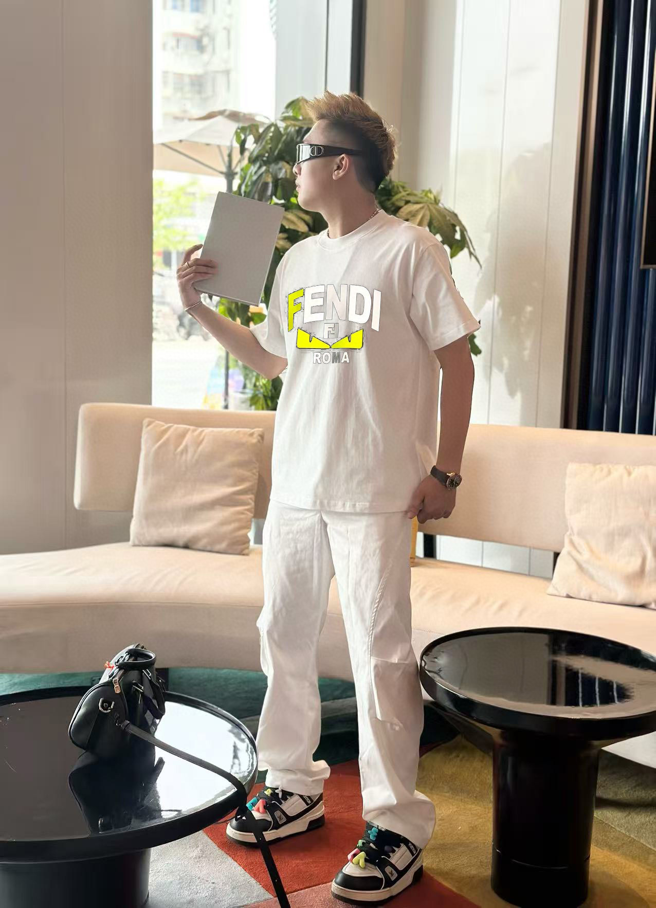 펜디 2컬러 남자 반팔티