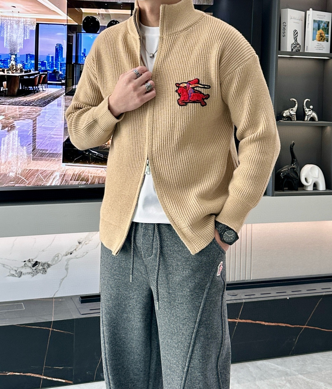 버버리 남자 가디건