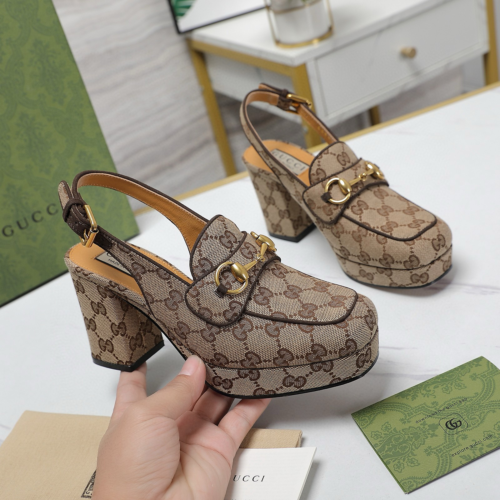 구찌 8.5cm 여자 신발 구두