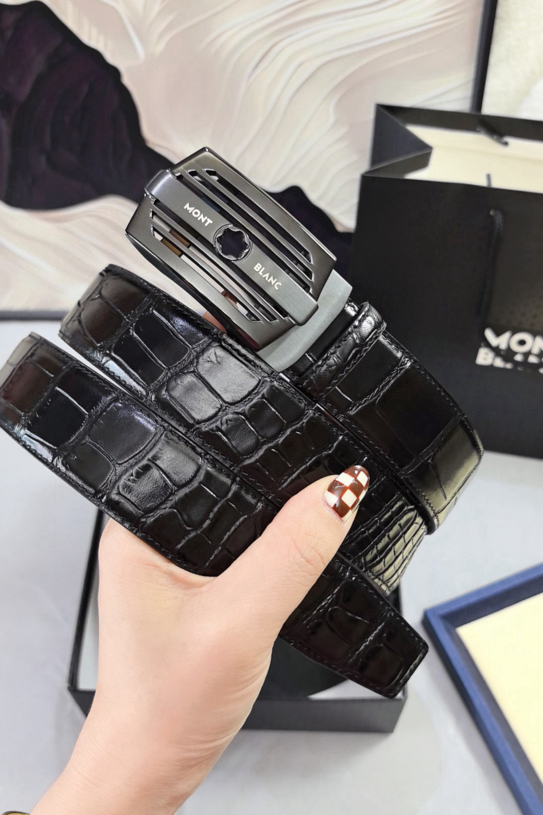 몽블랑 3컬러 남자 벨트
