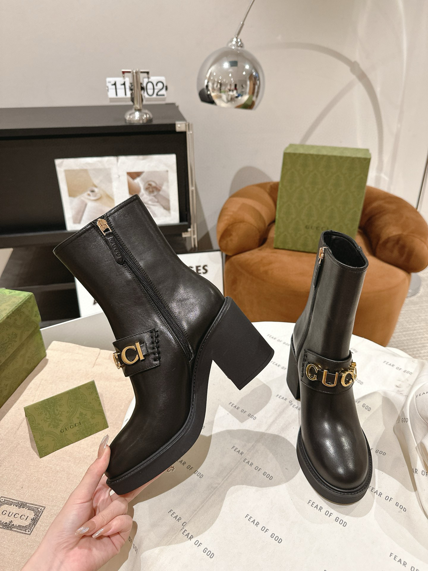 구찌 7CM 여자 부츠