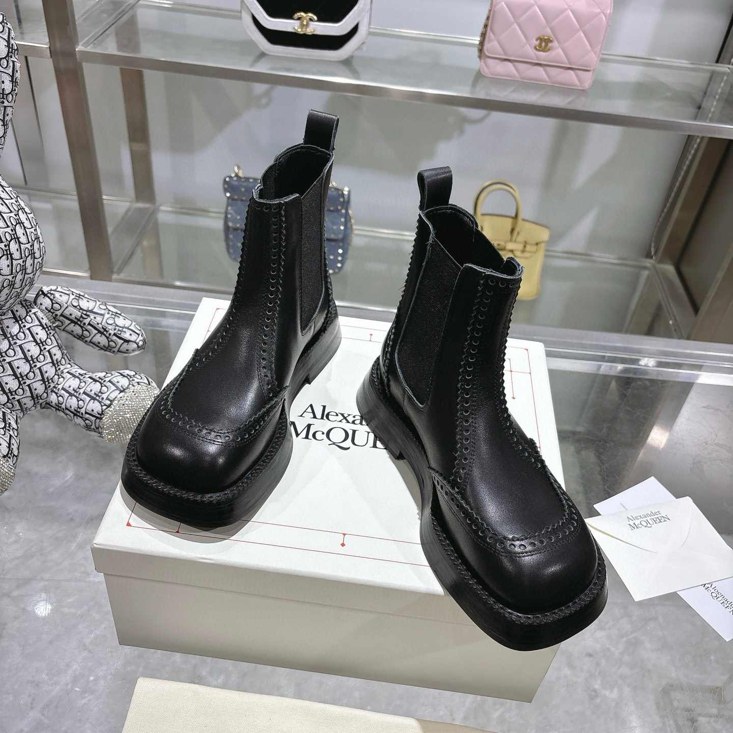 알렉산더 맥퀸 4CM 남여공용 부츠