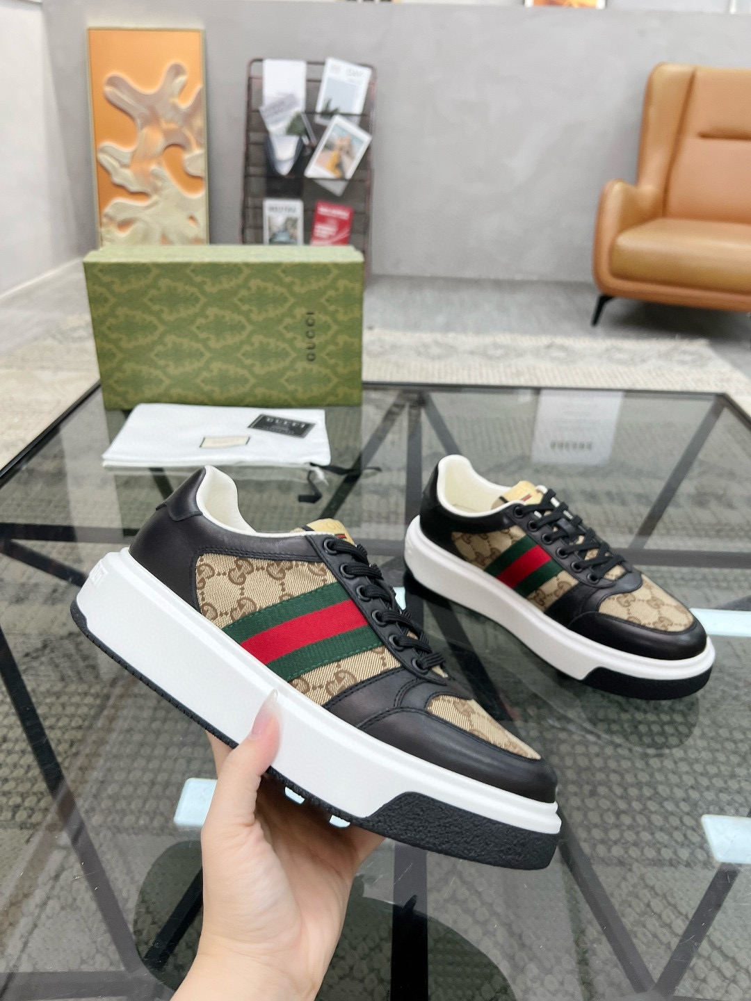 구찌 스크러너 남자 신발 운동화 스니커즈