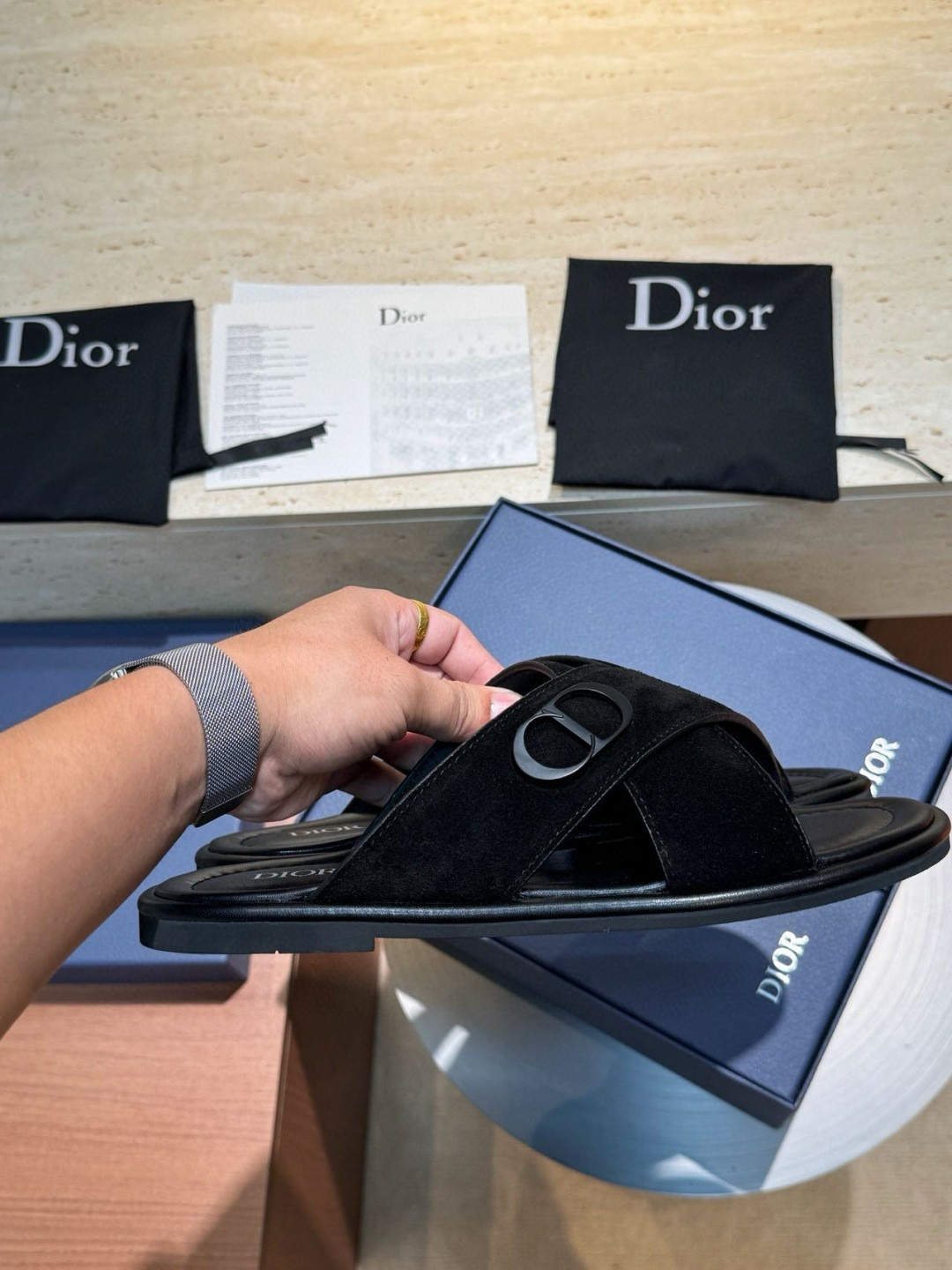 디올 남자 슬리퍼