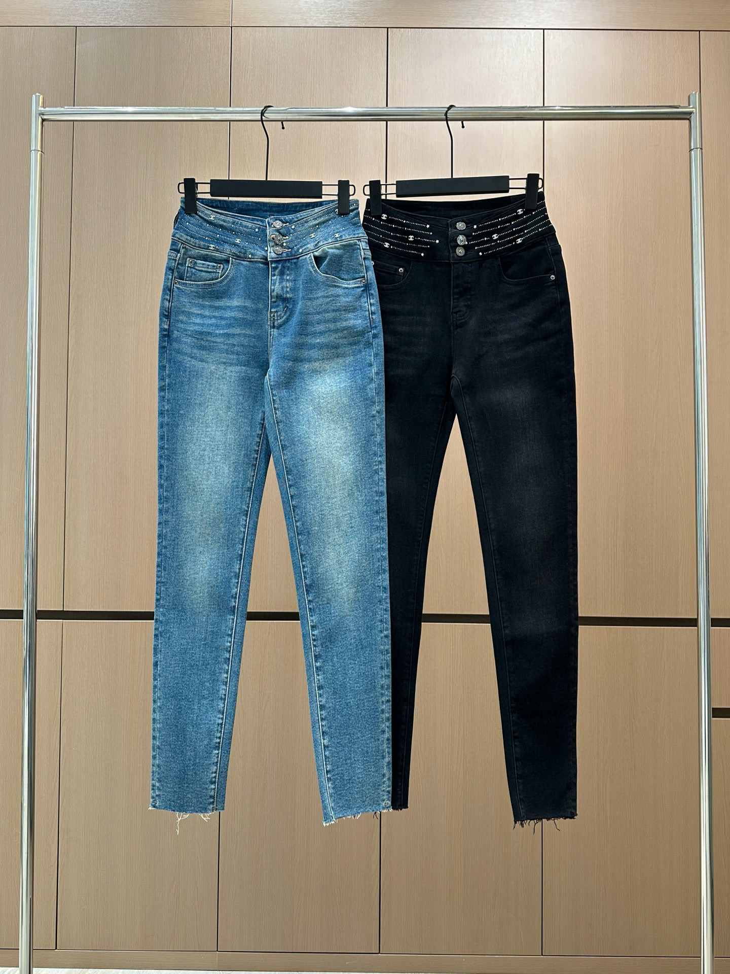 샤넬 2컬러 여자 청바지