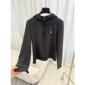 디올 2컬러 여자 후드티 맨투맨