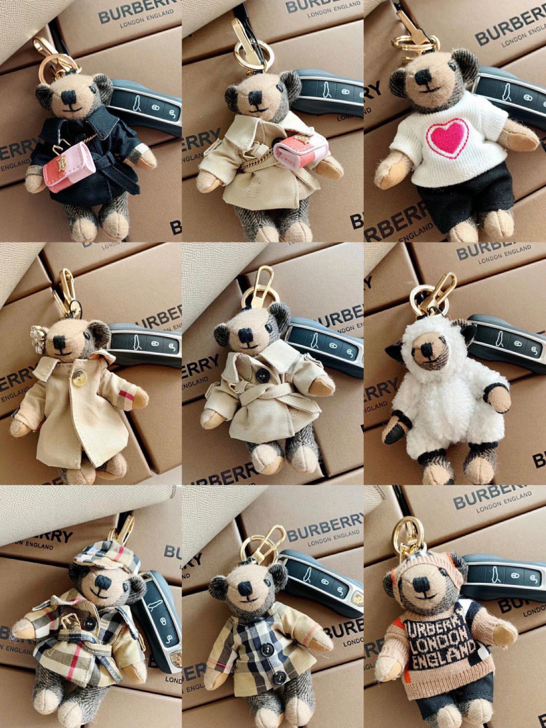 버버리 84가지 12CM 열쇠고리 키링